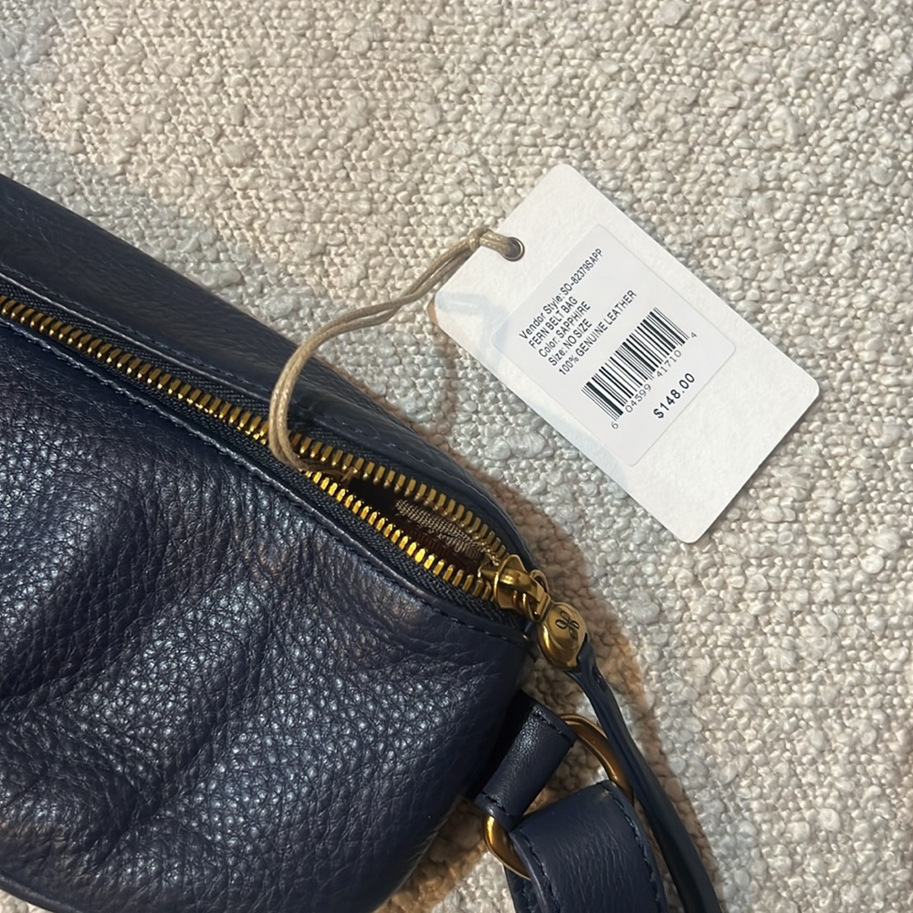 Navy Hobo Fern Leather Belt Bag - Picture 13 of 15
